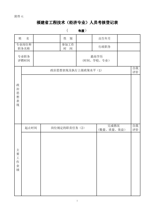 工程技术人员考核表