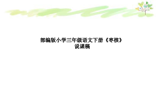 部编版小学三年级语文下册《枣核》说课稿及教学反思课件PPT