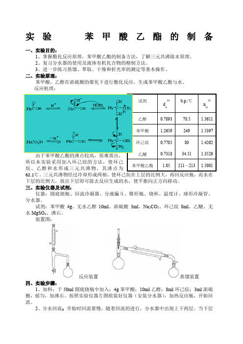 实验__苯甲酸乙酯的制备