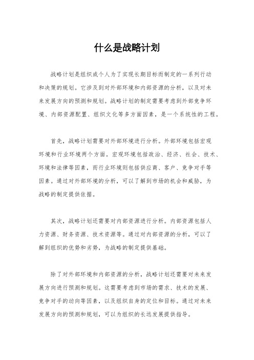 什么是战略计划