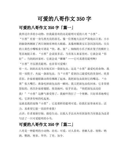 可爱的八哥作文350字