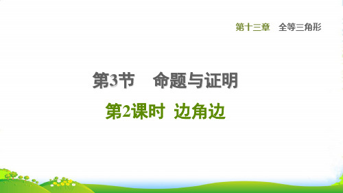 八年级数学上第13章全等三角形13.3全等三角形的判定2边角边课冀教