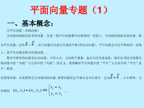 平面向量专题(优秀经典专题及答案详解).