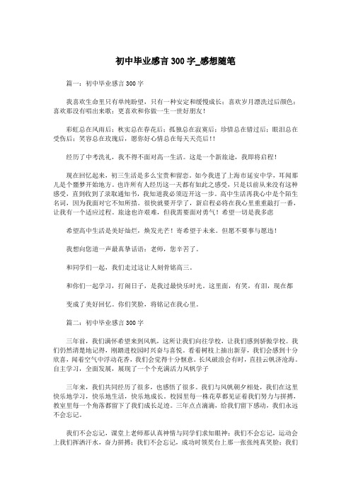 初中毕业感言300字_感想随笔.doc