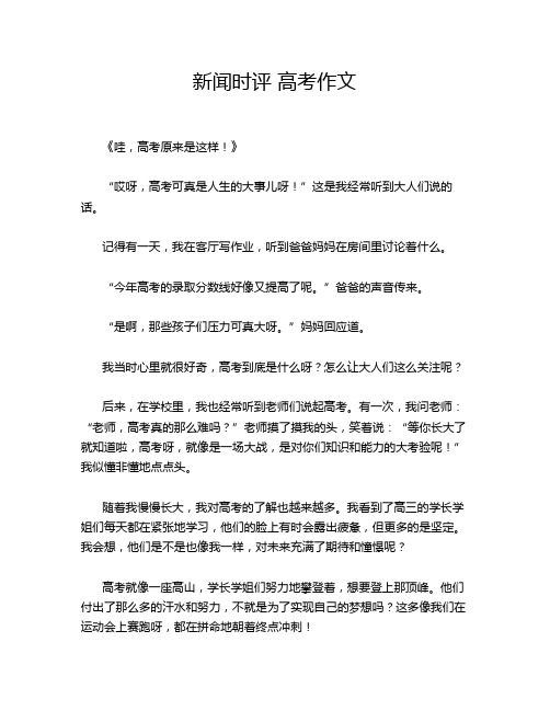 新闻时评 高考作文