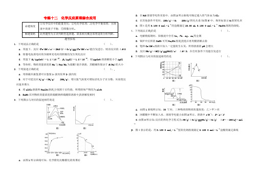 江苏省宿迁市宿豫中学高考化学(12)化学反应原理综合应用复习专练(无答案)