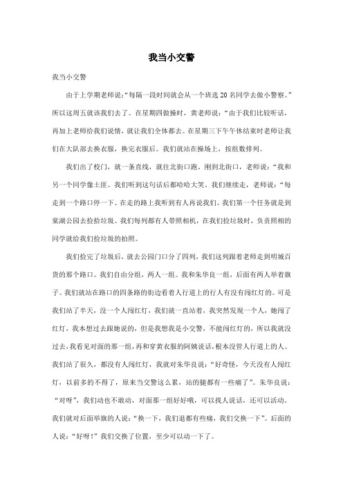 我当小交警_小学一年级作文900字
