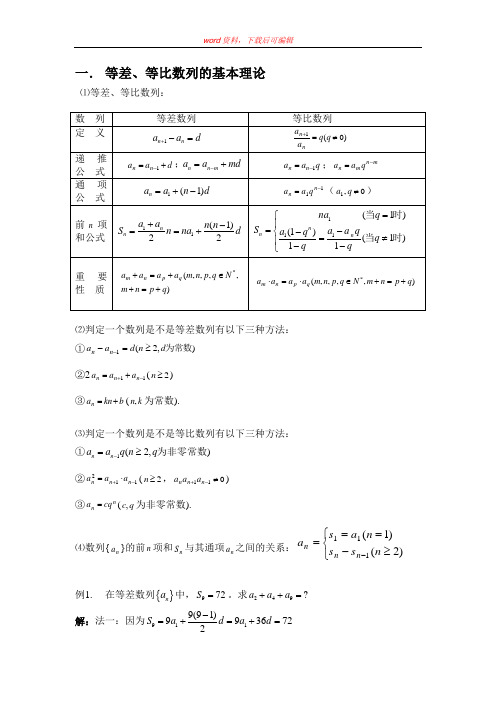 数学专题讲义---数列(完整资料)