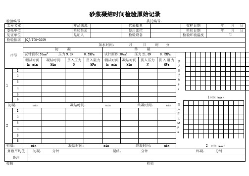 凝结时间新原始记录