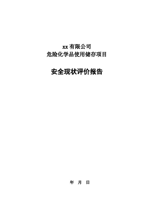 危险化学品使用、储存项目安全现状评价报告.