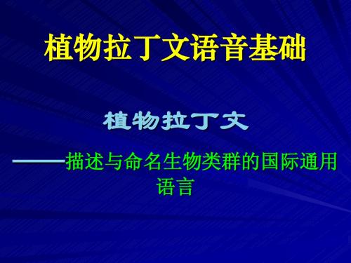 树木学拉丁文