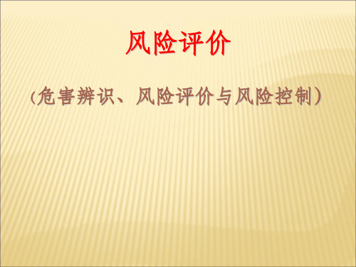 中石化安全工程研究院危害辨识风险评价与风险控制ppt课件