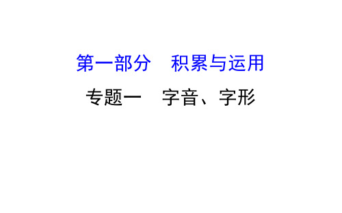 中考语文复习：第一部分积累与运用专题一字音字形课件