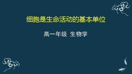 01 细胞是生命活动的基本单位 课件-2020年秋高中生物人教版(2019)必修一