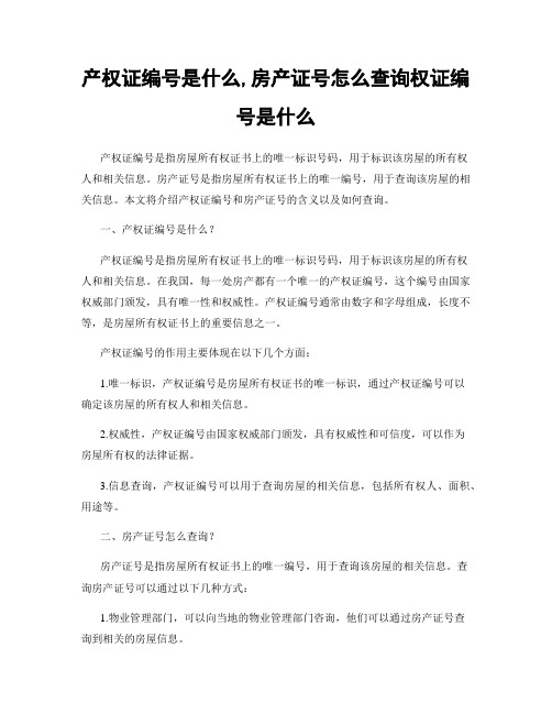 产权证编号是什么,房产证号怎么查询权证编号是什么