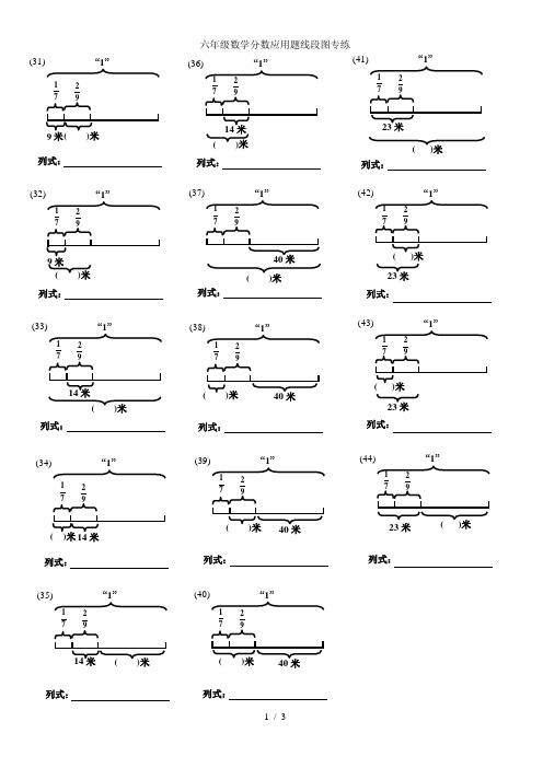 六年级数学分数应用题线段图专练