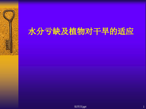 高级植物生理学植物水分与抗旱生理PPT医学课件