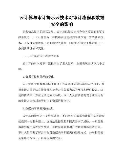 云计算与审计揭示云技术对审计流程和数据安全的影响