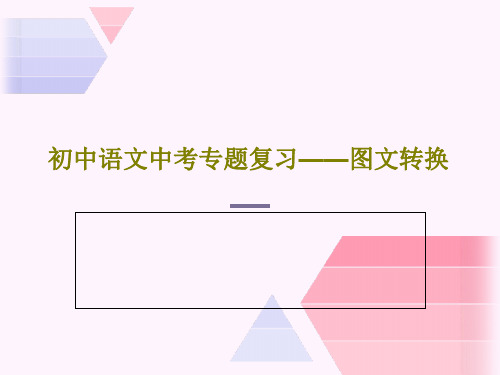 初中语文中考专题复习——图文转换共62页