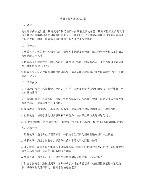 铁道工程人才培养方案