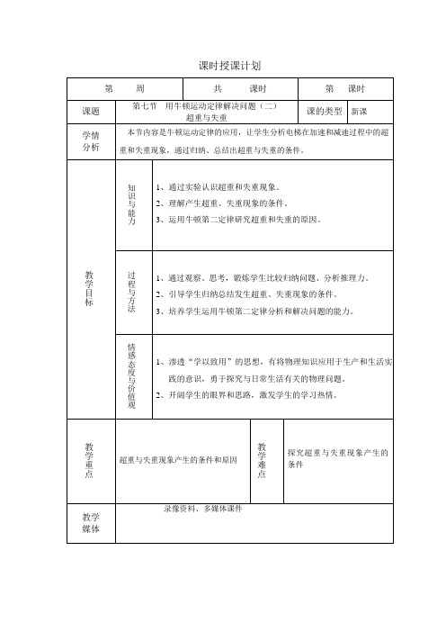 超重与失重教案