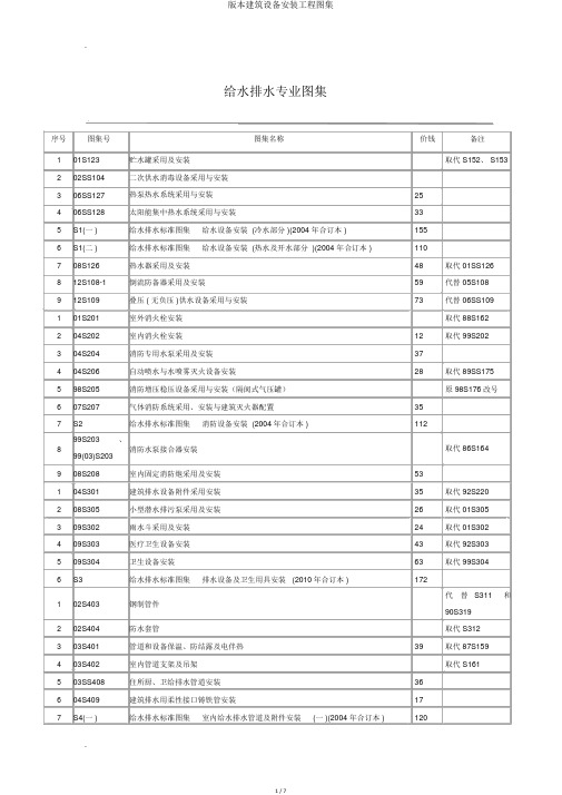 版本建筑设备安装工程图集