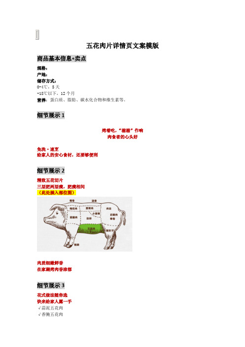 五花肉片详情页文案模版