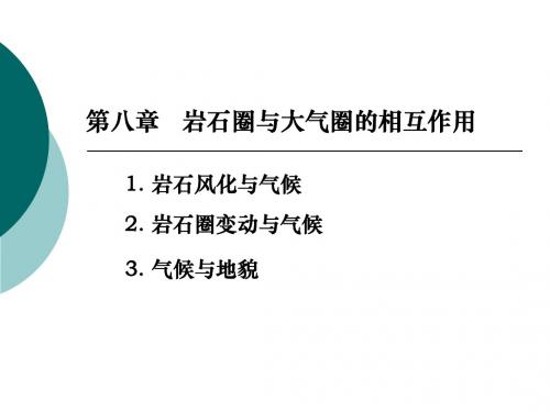 自然地理学课件与复习资料第8章岩石圈与大气圈相互作用