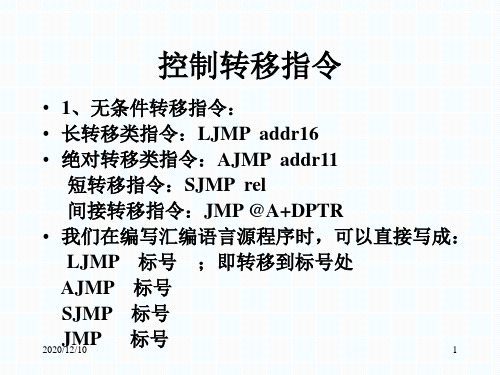 单片机原理及应用 第8讲 位操作指令及练习PPT教学课件