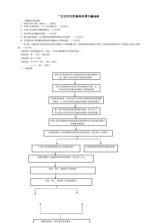 白云区农村村民建房申请办事指南【模板】