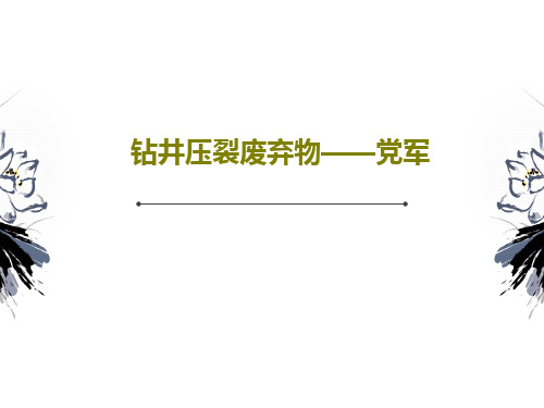 钻井压裂废弃物——党军51页PPT