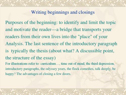 Writing session 8 writing introductions