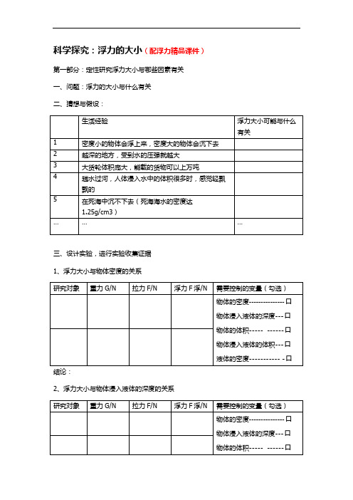 探究浮力大小导学案