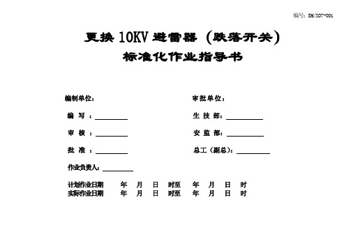 配电线路更换10KV避雷器标准化作业指导书