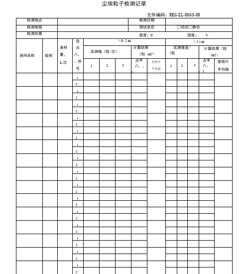 尘埃粒子检测记录