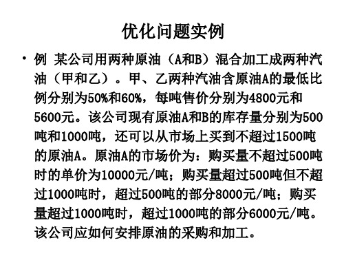 数学建模 优化建模实例1