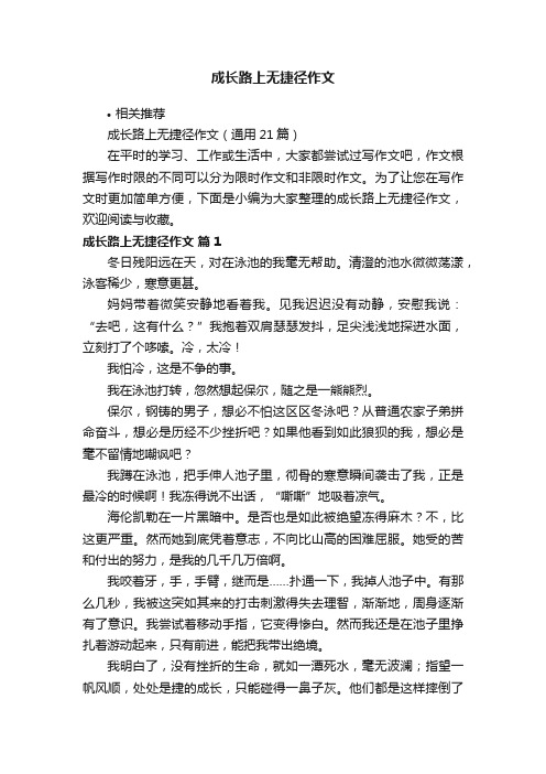 成长路上无捷径作文