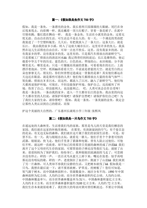 假如我是什么作文700