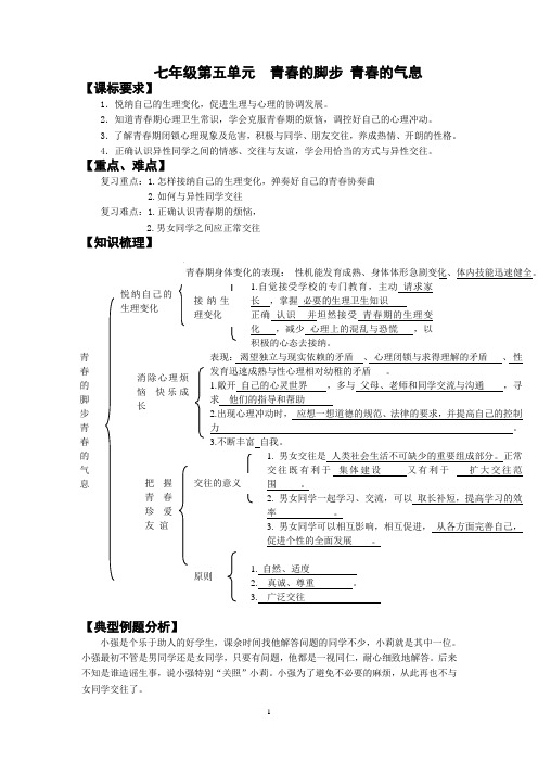 七年级第五单元_青春的脚步_青春的气息(复习)