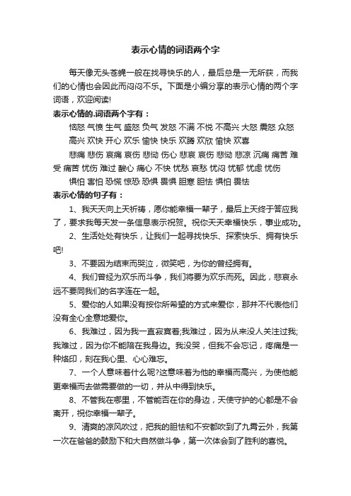 表示心情的词语两个字