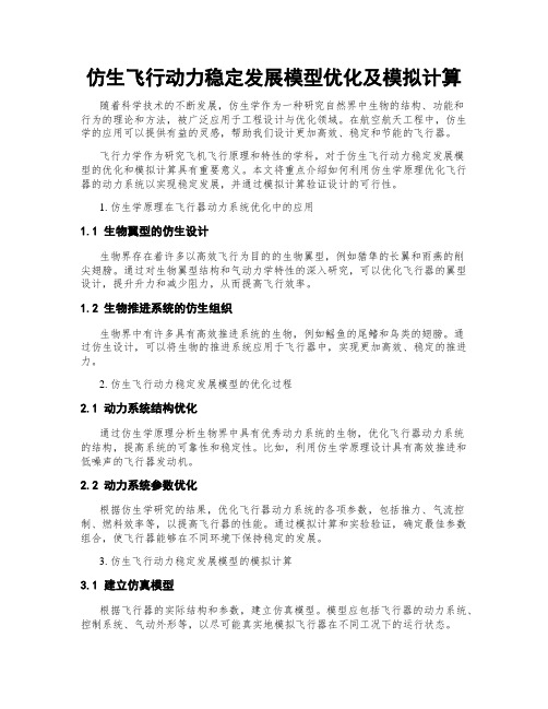 仿生飞行动力稳定发展模型优化及模拟计算