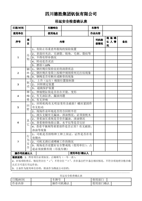 (完整版)汽车吊安全检查表