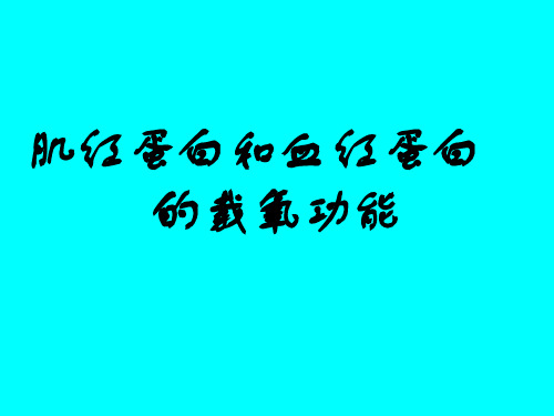 肌红蛋白和血红蛋白的载氧功能