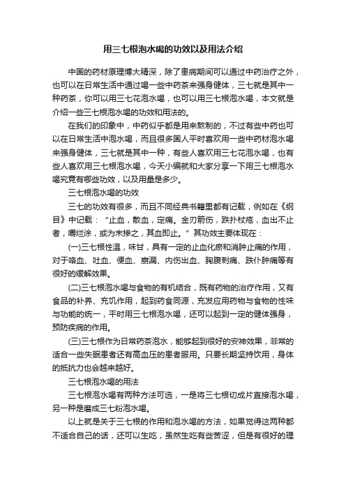 用三七根泡水喝的功效以及用法介绍