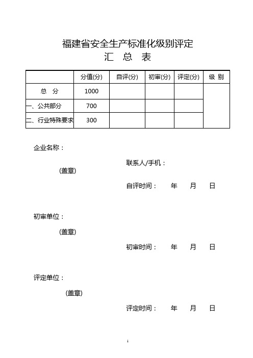 #安全生产标准化级别评定标准：公共部分700分(1)