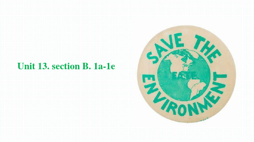 人教版九年级英语 Unit 13 We're trying to save the earth 