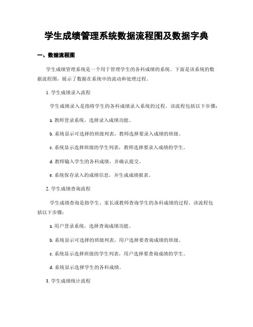 学生成绩管理系统数据流程图及数据字典