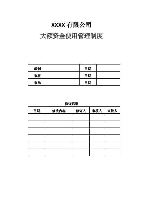 公司大额资金使用管理制度