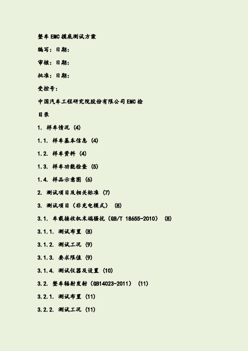 整车EMC测试方案1.0