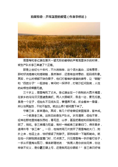 拍案惊奇：芦苇荡里的爱情（作者李修运）